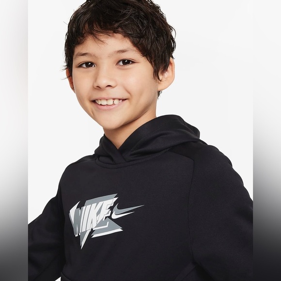 Nike Multi Big Kids' Therma-FIT Pullover Hoodie | Color: Black/White | NEW/NWT - Picture 3 of 10